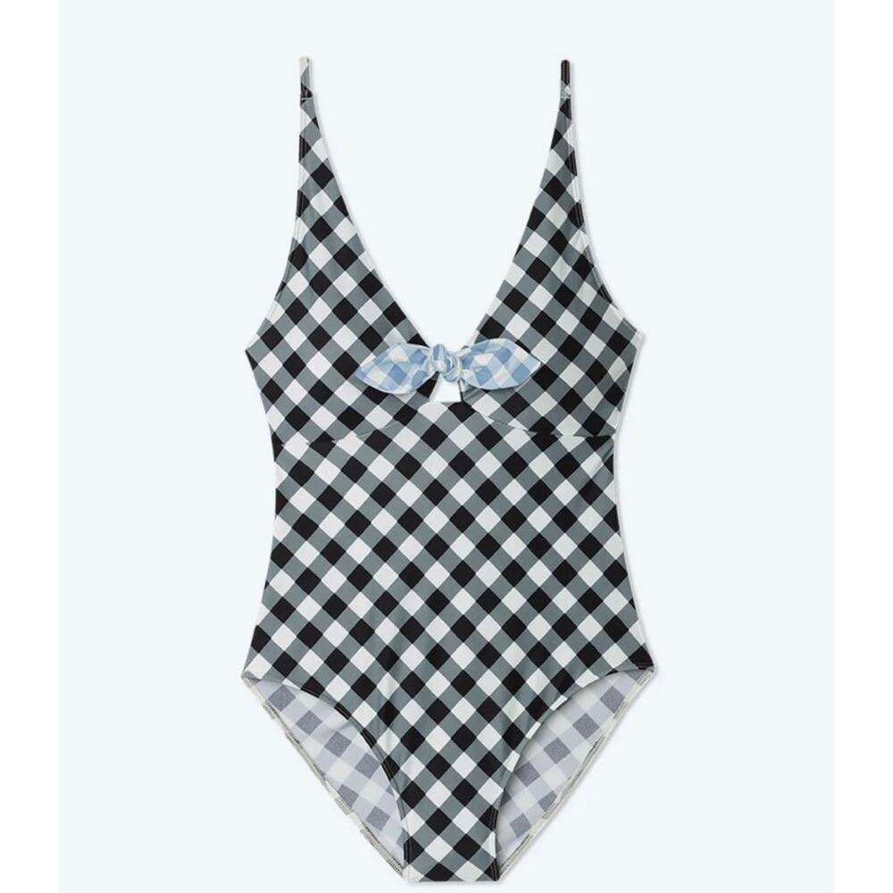 Summersalt Jetsetter Black White Checkered Gingham One Piece Swimsuit size 22
